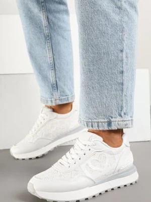 Białe Sneakersy Zdobione Koronką Callriva