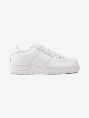 Białe Buty Sportowe Sneakersy ze Skóry Naturalnej z Perforacją Solnelisse