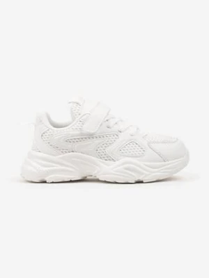 Białe Buty Sportowe Zapinane na Rzep ze Sznurowaniami Testolee