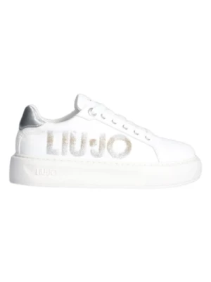 Białe Buty z Cekinowym Logo Liu Jo