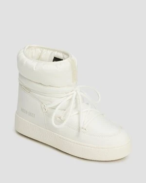 Białe Buty Zimowe Damskie Moon Boot Ltrack Low Nylon Wp