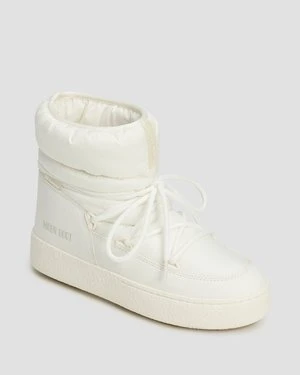 Białe Buty Zimowe Damskie Moon Boot Ltrack Low Nylon Wp