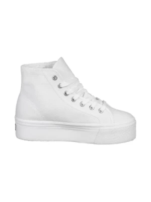 Białe Casualowe Damskie Sneakersy Superga