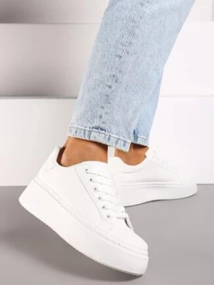 Zdjęcie produktu Białe Casualowe Sneakersy na Platformie Lirelda