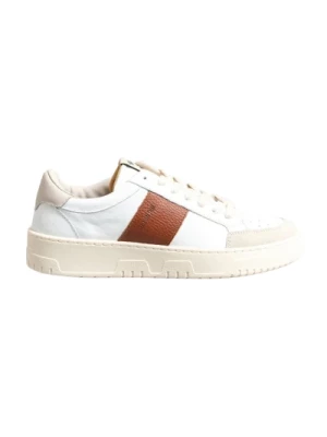 Białe/Ceglane Skórzane Sneakersy dla Mężczyzn Saint Sneakers