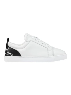 Białe & Czarne Sneakersy z Calfskóry Christian Louboutin