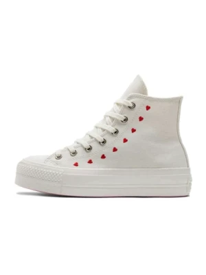 Białe Czerwone Serca Sneakers Converse