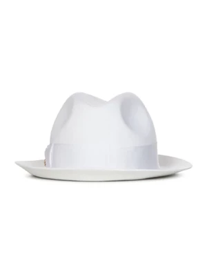 Białe damskie kapelusze Elie Saab