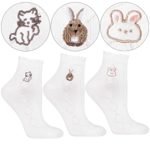 Białe Damskie Skarpetki Moraj 3 Pary