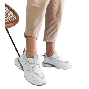 Białe damskie sneakersy na masywnej podeszwie Inna marka