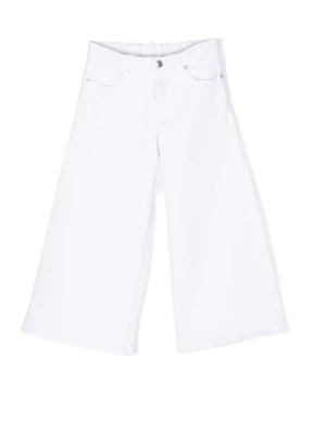 Białe elastyczne jeansy z bawełny dla dziewcząt Dsquared2