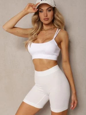 Zdjęcie produktu Białe Elastyczne Szorty Biker o Fasonie Bodycon Marelliam