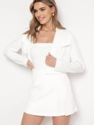 Białe Eleganckie Spódnico-Spodenki z Rozcięciem Jelrina retro & icone