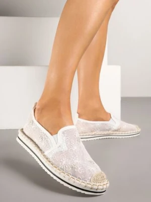 Białe Espadryle z Ozdobną Plecionką Eranoria