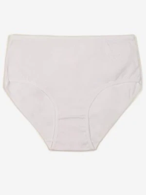 Białe Gładkie Majtki Figi z Bawełny Idina