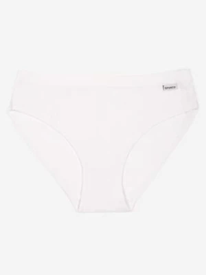 Białe Gładkie Majtki Figi z Bawełny Laniriela han