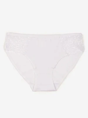 Białe Gładkie Majtki Figi z Bawełny Venessila han