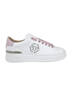 Białe i Różowe Sneakersy Philipp Plein