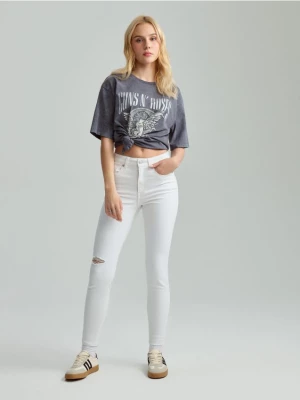 Białe jeansy skinny fit mid waist House