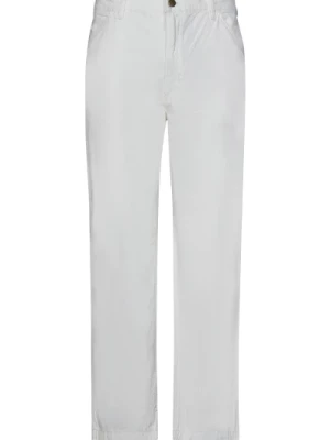 Białe Jeansy z Logo na Etykiecie i Szerokimi Nogawkami Polo Ralph Lauren