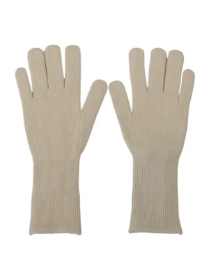 Białe Kaszmirowe Dziane Rękawiczki Męskie Białe Kaszmirowe Dziane Zimowe Rękawiczki dla Mężczyzn Dolce & Gabbana