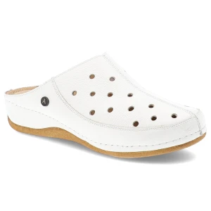 Białe Klapki Armodo Wygodne Obuwie Damskie