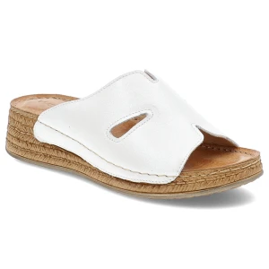 Białe Klapki Wasak Lekkie Obuwie Damskie