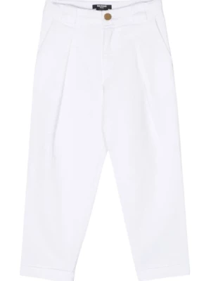 Białe klasyczne dziecięce spodnie Balmain