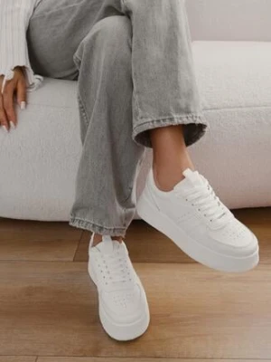 Białe Klasyczne Sneakersy Vices na Grubej Podeszwie Torira