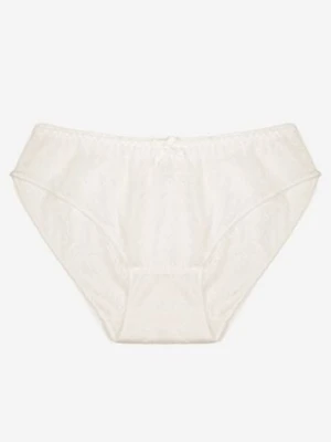 Białe Koronkowe Majtki Typu Figi z Ozdobną Kokardką Nilwia finella