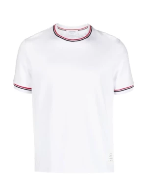 Białe koszulki i pola z logo 4bar Thom Browne