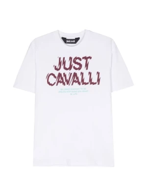Białe Koszulki z Grafiką i Pola Just Cavalli