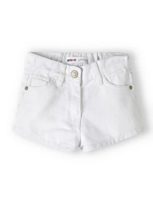 Białe krótkie spodenki jeansowe dla niemowlaka Minoti
