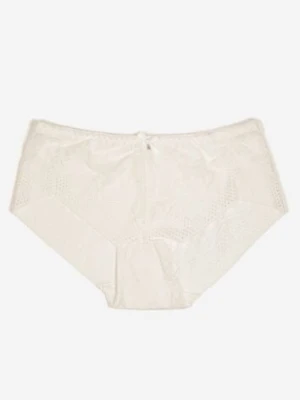 Białe Majtki Figi Ozdobione Kokardą i Koronką Pariste finella