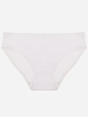 Białe Majtki Figi z Bawełną i Ozdobnymi Napisami Phioreia han