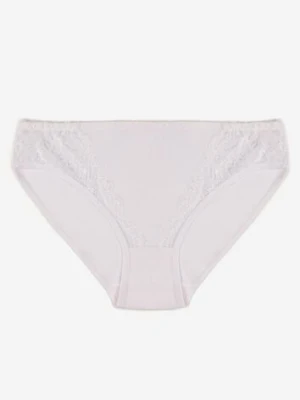 Białe Majtki Figi z Bawełny z Ozdobną Koronką Ersenlia han