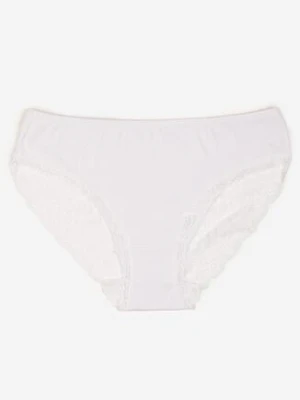 Białe Majtki Figi Zdobione Koronką Venissella han