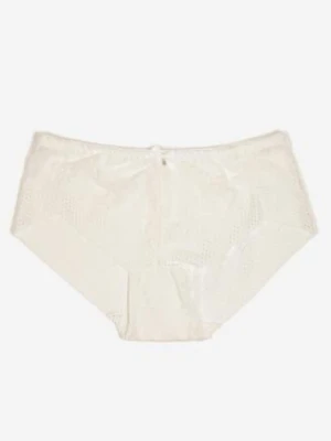 Białe Majtki o Kroju Fig z Koronką i Kokardą Paririda finella