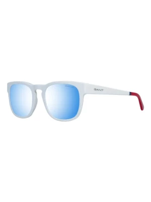Białe męskie okulary przeciwsłoneczne z lustrzanymi soczewkami Gant