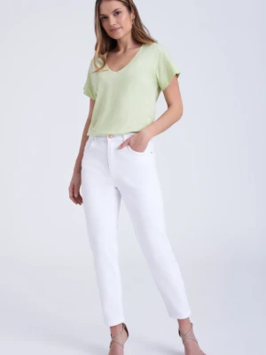 Białe mom-jeans z wysokim stanem Greenpoint