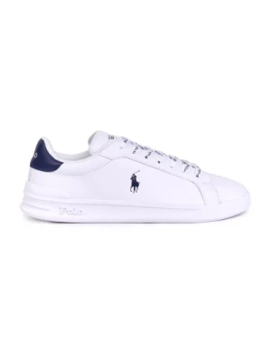 Białe Newport Navy Skórzane Sneakersy Polo Ralph Lauren