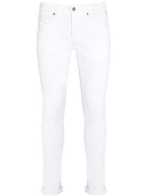 Białe obcisłe jeansy z bawełny Dondup