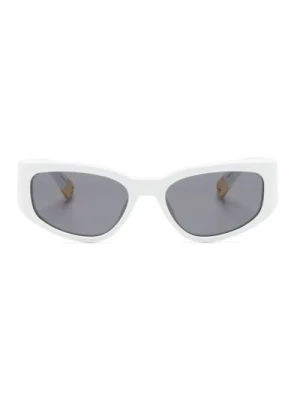 Białe Okulary Przeciwsłoneczne w Kształcie Prostokąta Jacquemus