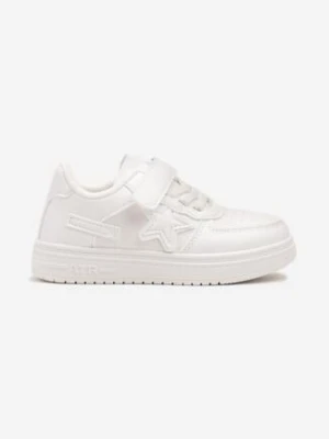 Białe Płaskie Buty Sportowe Sneakersy ze Sznurowaniem i Gwiazdką Sialina