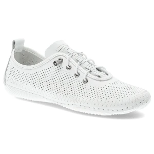 Białe Półbuty Artiker Stylowe Płaskie Obuwie Damskie