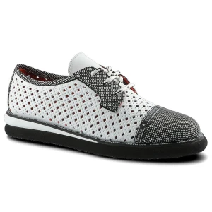 Białe Półbuty Lanqier Damskie Skórzane Obuwie