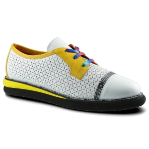 Białe Półbuty Lanqier Damskie Skórzane Obuwie