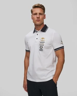Białe Polo Męskie Aeronautica Militare