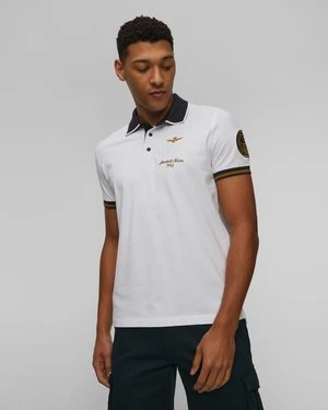 Białe Polo Męskie Aeronautica Militare