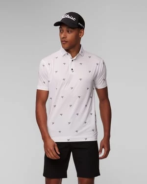 Białe Polo Męskie Footjoy Eu Thistle Prt Lisle